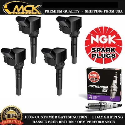 4x Bobina de encendido y 4x Bujía NGK para Audi A3 A4 A6 Q5 VW Jetta Passat 2.0L Foto 1 de 4