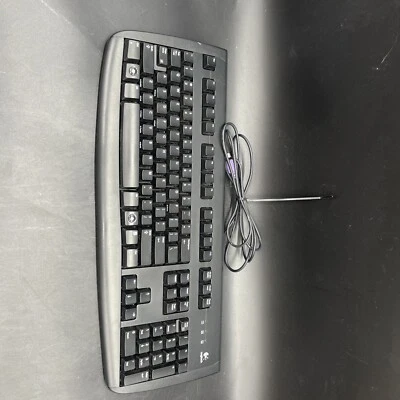 Logitech Deluxe 250 Wired PS/2 Keyboard M/N: Y-SAF76 Black - Image 1 of 4