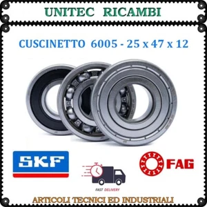 SKF / FAG Cuscinetto 6005 - 25x47x12 Aperto / 2Z / 2RS / standard / C3 - Foto 1 di 5