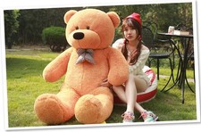 New Large 78‘’ Teddy Bear Plush Huge Soft Toy 200Cm For Girl Friend Light Brown