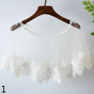 Damen Netz Spitze Cape Bolero Braut Hochzeit durchsichtig Achselzucken Umhang Schal elegant - Bild 1 von 18