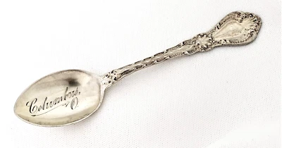 Columbus Ohio Cuchara de Recuerdo de Plata Esterlina OH Alvin 4 1/8" de Largo Elegante Años 1890 Foto 1 de 3