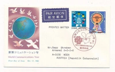 D421427 Japan FDC Airmail World Communications Year 1983 - Image 1 of 2