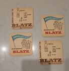 Vintage 1959 Blatz Beer Coasters Set Of 4 Two Sided Barrel Man  Bottles Cans Tap