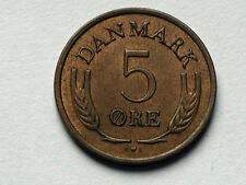 Denmark 1969 5 ORE King Frederik IX Coin - AU Trace Red Lustre