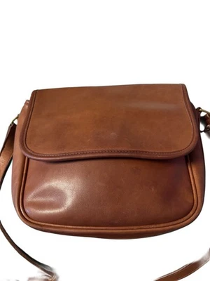 Bolso Bandolera Coach De Colección Británico Cuero Tostado Bolsa Solapa 4110 A Medida Foto 1 de 4