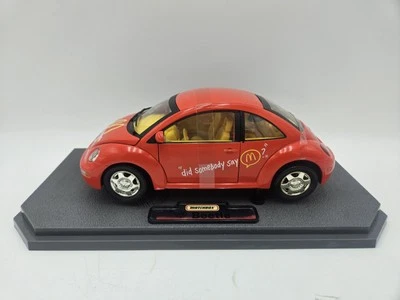 VW Volkswagen Beetle McDonalds Mattel Matchbox 1999 Vintage Diecast Car on Stand - Image 1 of 3