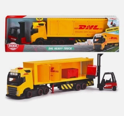 Camión pesado Dickie Toys DHL con mini carretilla elevadora más cajas de juguetes nuevo en embalaje Foto 1 de 4