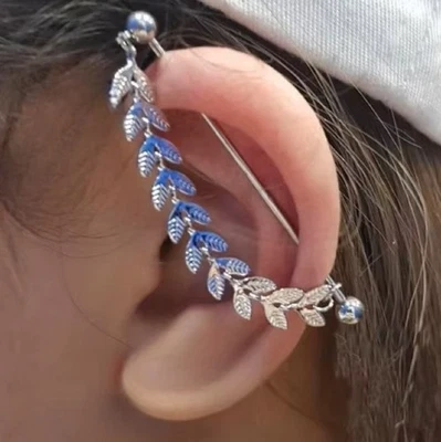 STERILIZE PACK: 5 Lengths Beautiful LEAVES 14g Industrial Barbell. - Image 1 of 4