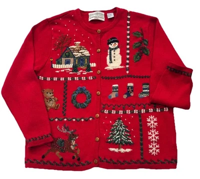 Cárdigan/Abuela/Cottagecore/Marisa Christina Feo Navidad De Colección/Y2K 3D Foto 1 de 4