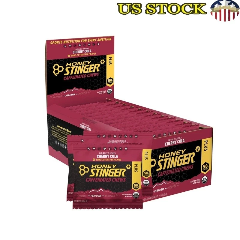 Caffeinated Energy Chews Cherry Cola 12 Count Box Gluten Free Hydration Fuel New - Image 1 of 4