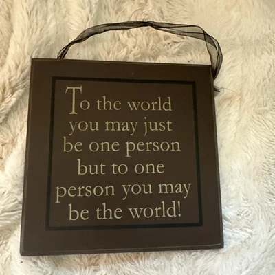 Vintage Hand Painted Wooden Wall Plaque Farmhouse Country Theme - Image 1 of 3