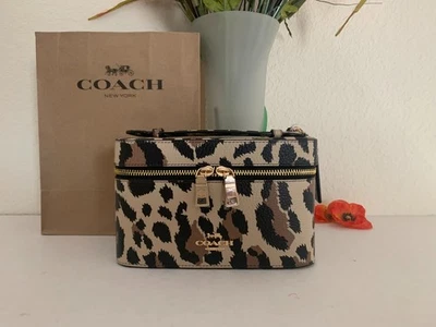 NWT Coach CCF43 Cosmetic Case With Leopard Print Pebble Leather in Leopard Multi - Image 1 of 4