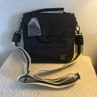 Bandolera Shawn Killinger x IHKWIP Couture Bolso Negro Correa de Guitarra a Rayas Nueva sin Etiquetas Foto 1 de 4