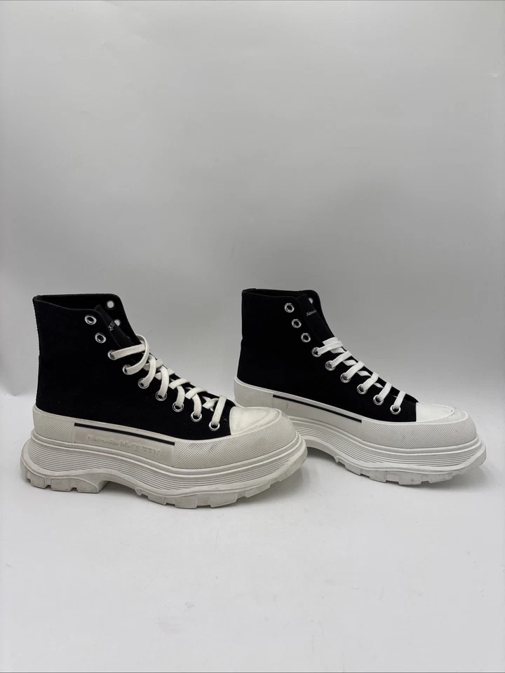 Alexander McQueen Tread Slick Lace Up Boot Black/White Size 41 - Image 1 of 4