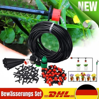 100M Bewässerungssystem DIY Micro Drip Tröpfchenbewässerung Tropfschlauch Garten - Bild 1 von 4