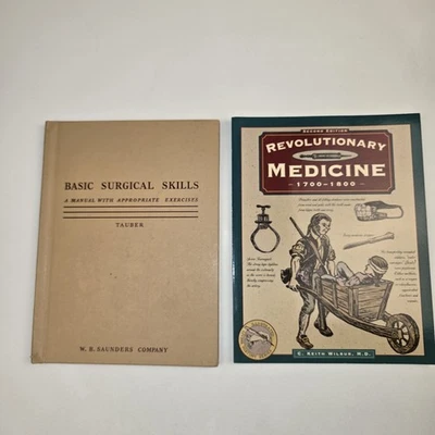Lot of Medical Books Basic Surgical Skills 1955 Revolutionary Medicine 1700-1800 Foto 1 de 4