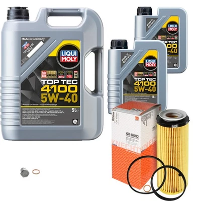 MAHLE, LIQUI MOLY Filtro de aceite MAHLE 7 L LIQUI MOLY 5W-40 4100 Top Tec para BMW Serie 5 Touring 535d 530d