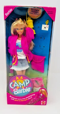 Кукла Barbie 1993 Camp 11074 с рюкзаком/спальным мешком новая в коробке - Изображение 1 из 4