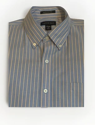 Lands’ End Men’s NonIron Oxford Button Down Long Sleeve Shirt 16-33 Tailored Fit - Image 1 of 4