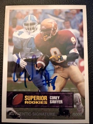 1994 Superior Rookies Corey Sawyer AUTOGRAPH Florida State /6000 - Image 1 of 2