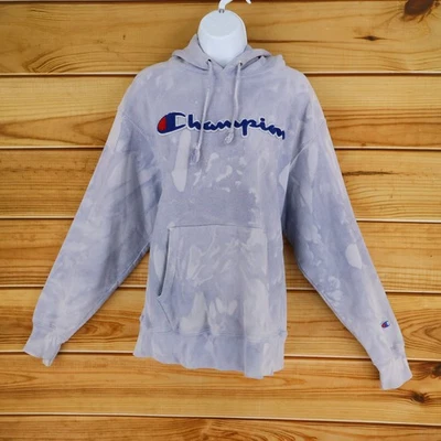 Champion Pullover Sudadera Mujer L Púrpura Geométrica Mezcla Algodón Logo Elevado Foto 1 de 4