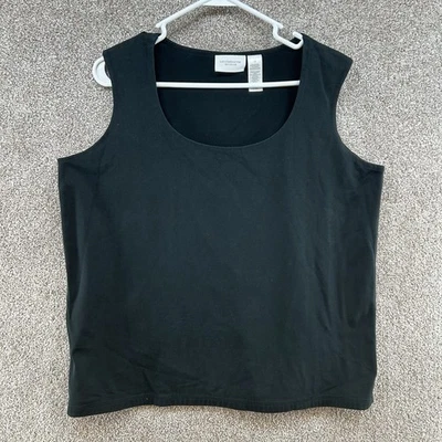 Liz Claiborne Women's Tank Top Size 1X Black Sleeveless Pullover - Image 1 of 4