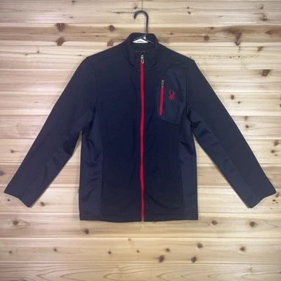 Spyder Jacket Youth Large 14/16 Black and Red Zip Up Fleece Lined Long Sleeve - Image 1 of 4