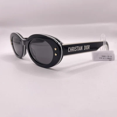 Dior Womens DiorPacific B4I Oval Sunglasses CD40211 Black/White - Image 1 of 4