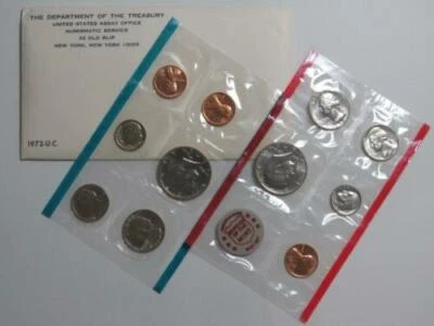 E1  1972 P D US Mint Set 11 coins PHILADELPHIA DENVER Uncirculated - Image 1 of 2