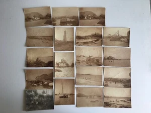lot 12 photo animées à BRIGNOGNAN plage vacances en Bretagne en 1920 albumine - Imagen 1 de 4