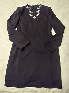DZYL Little Black Dress CHEST 16,5" Women Ringstone long sleeves lenght 33,5” - Picture 1 of 4