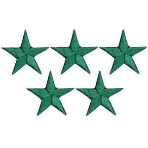 Star Applique Patch - Green Embroidered Star Badge 7/8" (5-Pack, Small, Iron on) - Picture 1 of 1