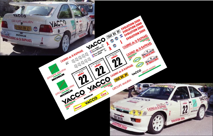 [DECALS 1/43] FORD ESCORT COSWORTH - Y.LOUBET - RALLYE WRC TOUR DE CORSE 1995 - Immagine 1 di 1