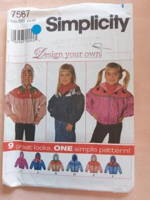 Simplicity 7567 Child's 9 Jackets in 1 Simple Pattern Size 5-6-6X - Image 1 of 2