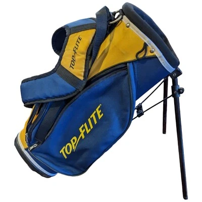 Kids Golf Bag Backpack Straps Top Flight XLj Junior Youth Blue Easy Carry - Image 1 of 4