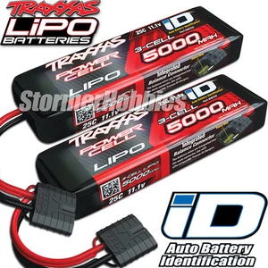 Traxxas 11.1V 5000mah 3S 25C LiPO Battery with ID Plug (2) 2872X Free Shipping - Picture 1 of 3