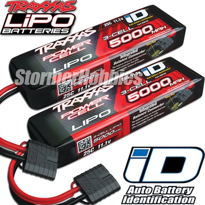 Traxxas 11.1V 5000mah 3S 25C LiPO Battery with ID Plug (2) 2872X Free Shipping - Image 1 of 3