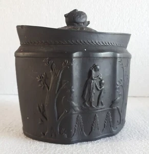 Antique EASTWOOD English Black Basalt Porcelain Teapot - Picture 1 of 16