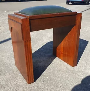 ART DECO WALNUT VENEER PIANO STOOL FREE UK POSTAGE - Picture 1 of 14