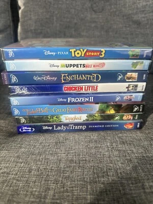 Disney DVD Movies 8 Pcs Brand New!  Lady & The Tramp, Tangled, Tinkerbell. Etc Foto 1 de 4