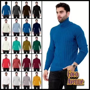 Pulóver informal cálido jumper invierno suéter torso polo tejido con cuello - Imagen 1 de 138
