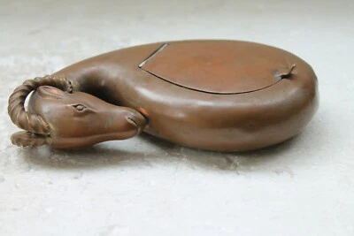 Antigua figura fina de cobre fina grabada única olla de tinta/pozo de tinta NH5123 Foto 1 de 4