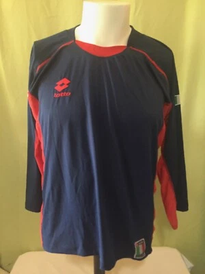 Camiseta de fútbol vintage Lotto diseño deportivo italiano para hombre azul talla 100 poliéster Foto 1 de 3