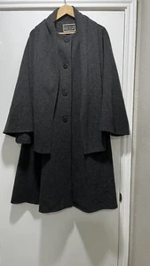 Spencer Douglas Coat Womens One Size Gray Wool Cape Poncho Jacket Vintage USA - Picture 1 of 6