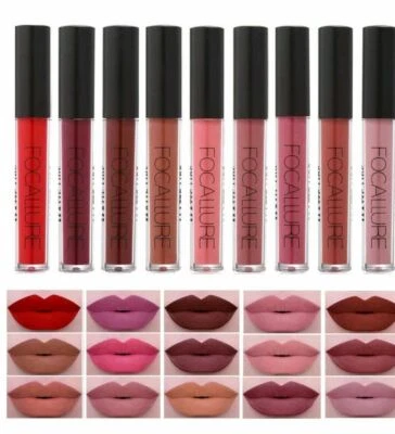 Lápiz labial líquido mate FOCALLURE 58 colores brillo labial maquillaje Foto 1 de 4