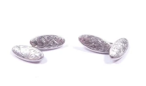Gemelos victorianos tardíos hoja de plata esterlina patrón Chester 1901 HM 3,3 g - Imagen 1 de 5