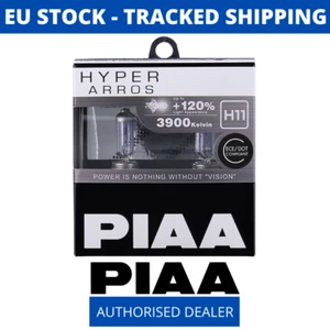 PIAA HYPER ARROS 3900K Car BULBS Up to +120% More light (H11)(HE-906)(Twin Pack) - Picture 1 of 3