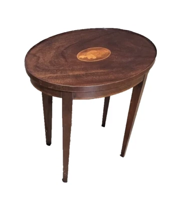 Baker 桃花心木联邦风格贝壳镶嵌偶尔桌 — 第 1/4 张图片