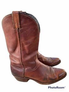 Vintage Code West Cowboy Western Boots Brown Leather Almond Toes Mens Size 9 - Picture 1 of 8